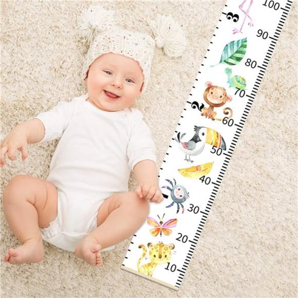 Growth Chart for Kids Roll-up Height Chart for Boys Girls Fabric Canvas 79"x7.9" - Picture 3 of 6